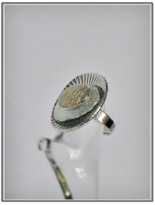 Bague fantaisies argenté et grise