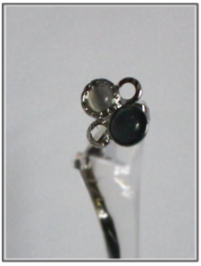 Bague fantaisies argenté et grise