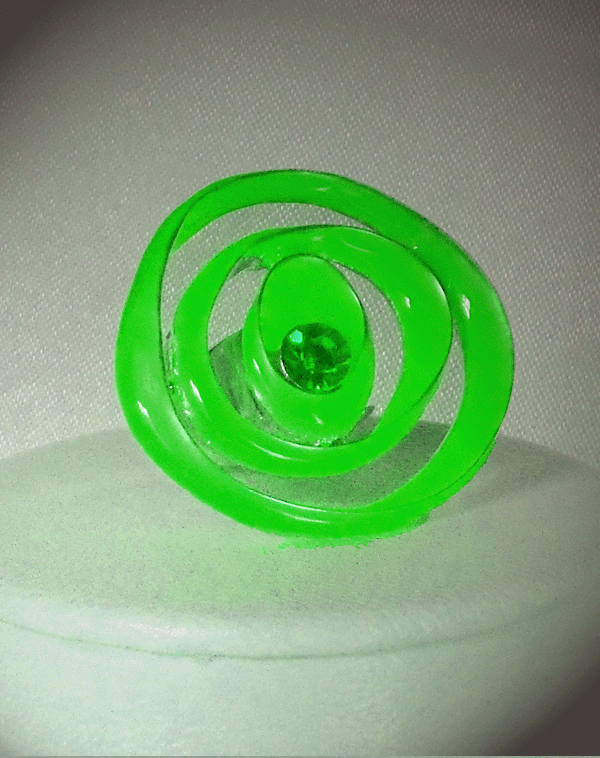 Bague verte fluo