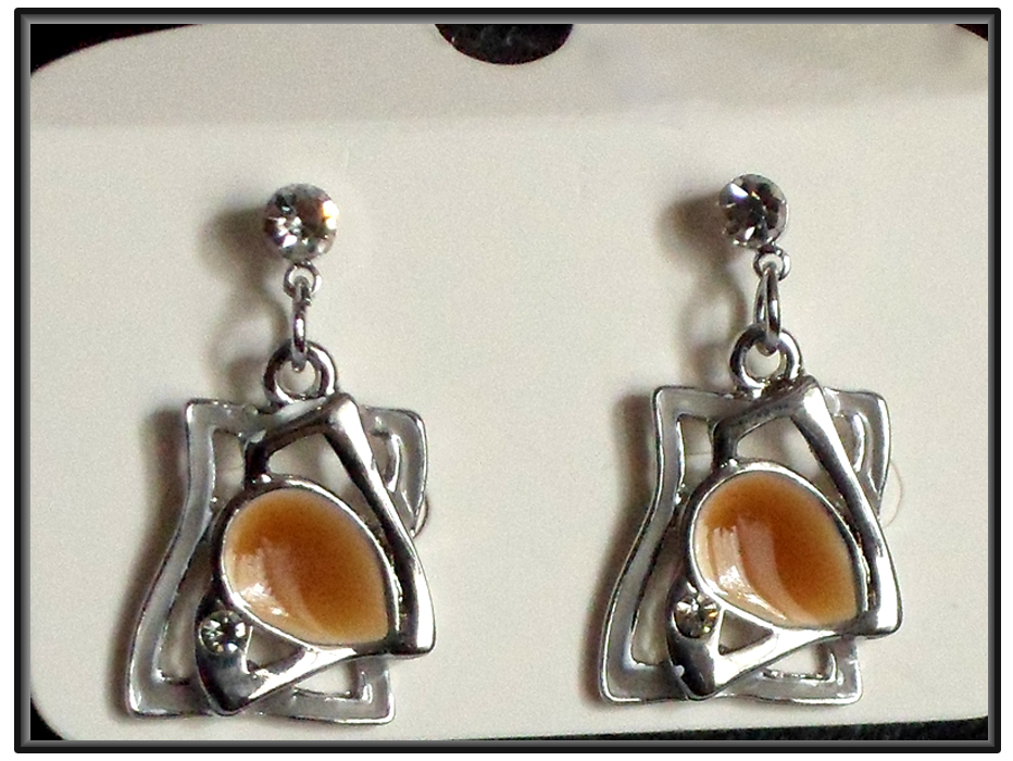 Boucles d'oreilles fantaisies marron