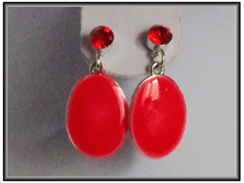 Boucles d'oreilles fantaises rouges