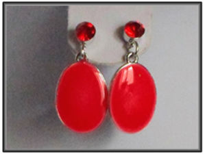 Boucles d'oreilles fantaises rouges