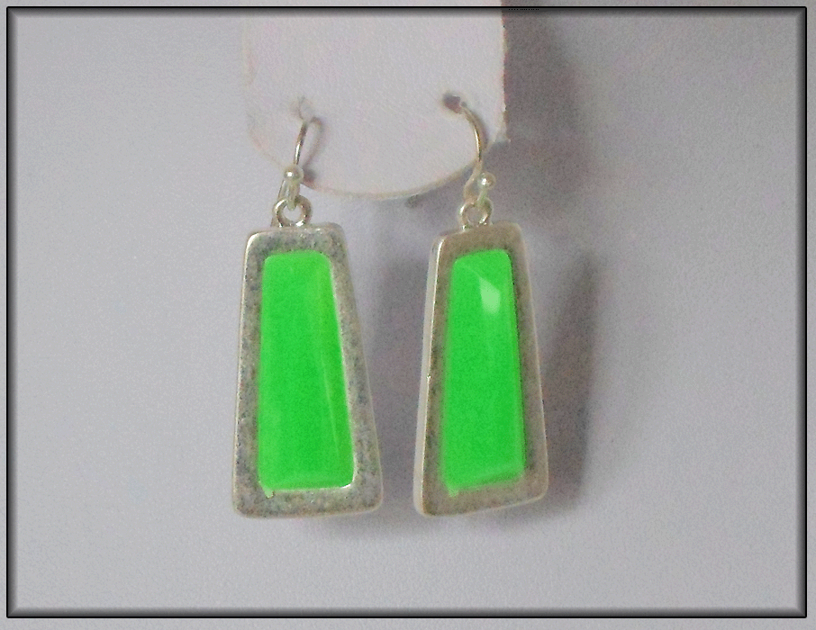 Boucles d'oreilles vertes fluo