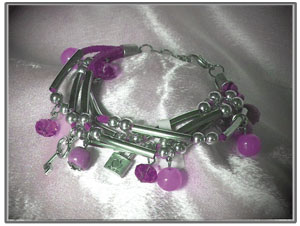 Bracelet acier et mauve