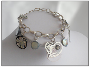 Bracelet acier argenté et noir