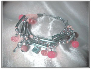 Bracelet acier et rose
