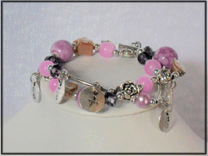 Bracelet élastique mauve