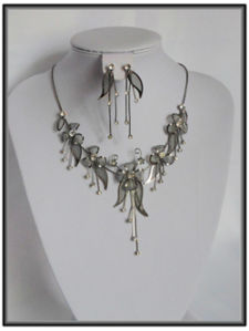 Boucles d'oreilles femme en métal gris