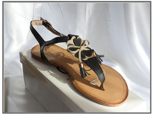 Tongs femmes beiges et noires
